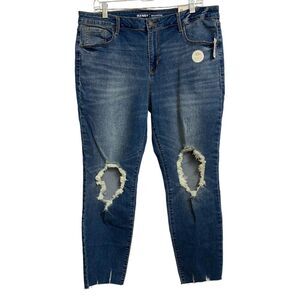 NWT Old Navy Rockstar Skinny Jeans Women's Size 16 Distressed Ripped Ankle NEW